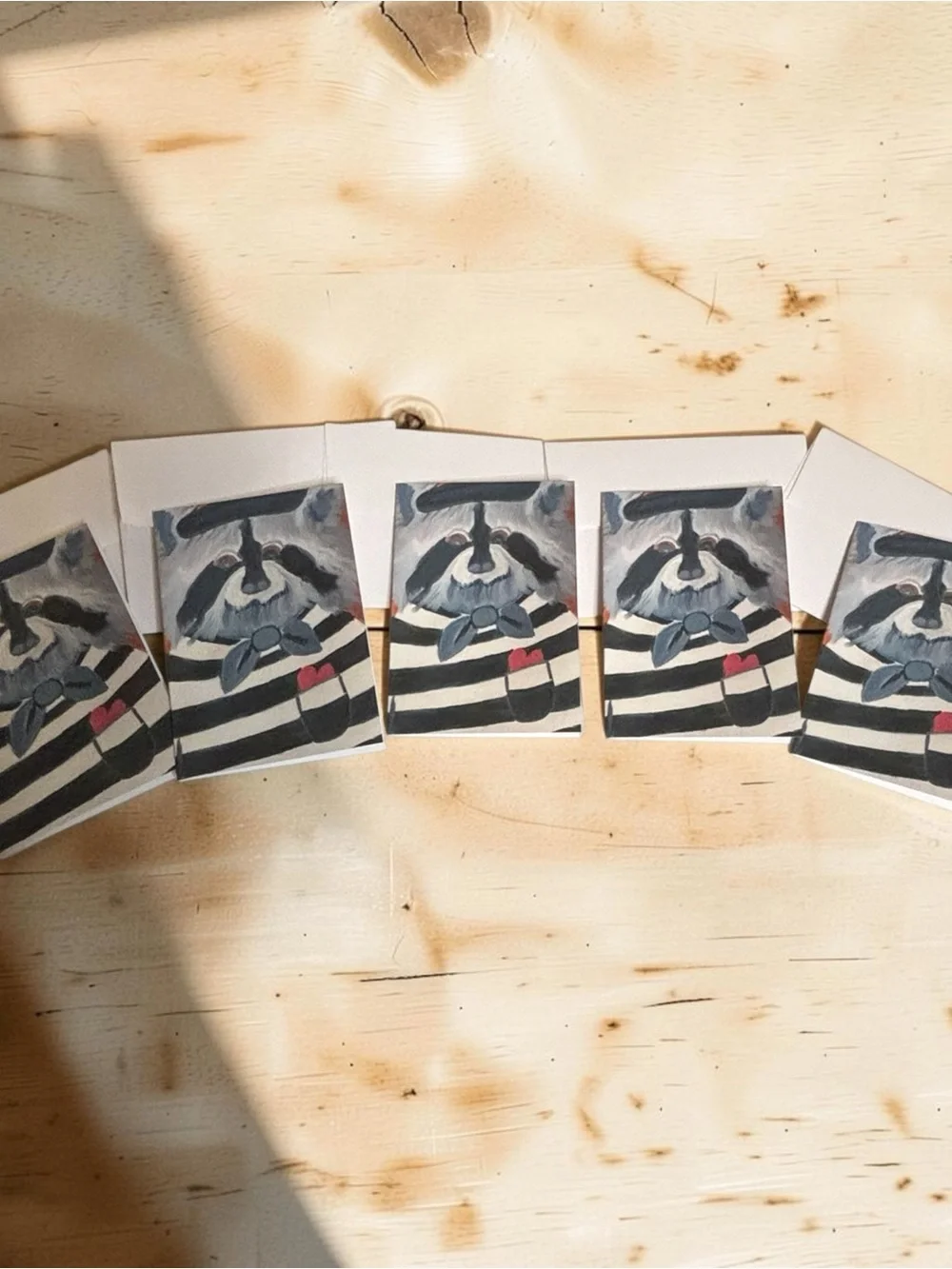Pocket Full of Mischief Raccoon Greeting Cards Set of 5 | Briefcase Artist